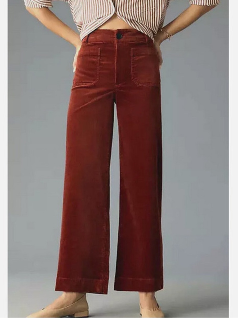 Maeve by Anthropologie Corduroy Cropped Wide-Leg The Colette - Picture 10 of 12